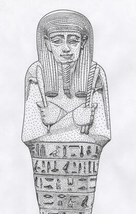 Ushabti in pointillism